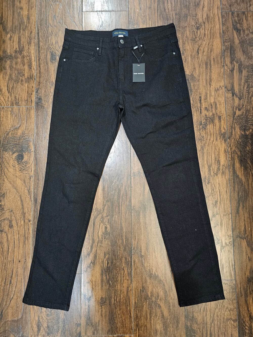 Good Counsel Malone Stretch Jeans Size 40W Black New